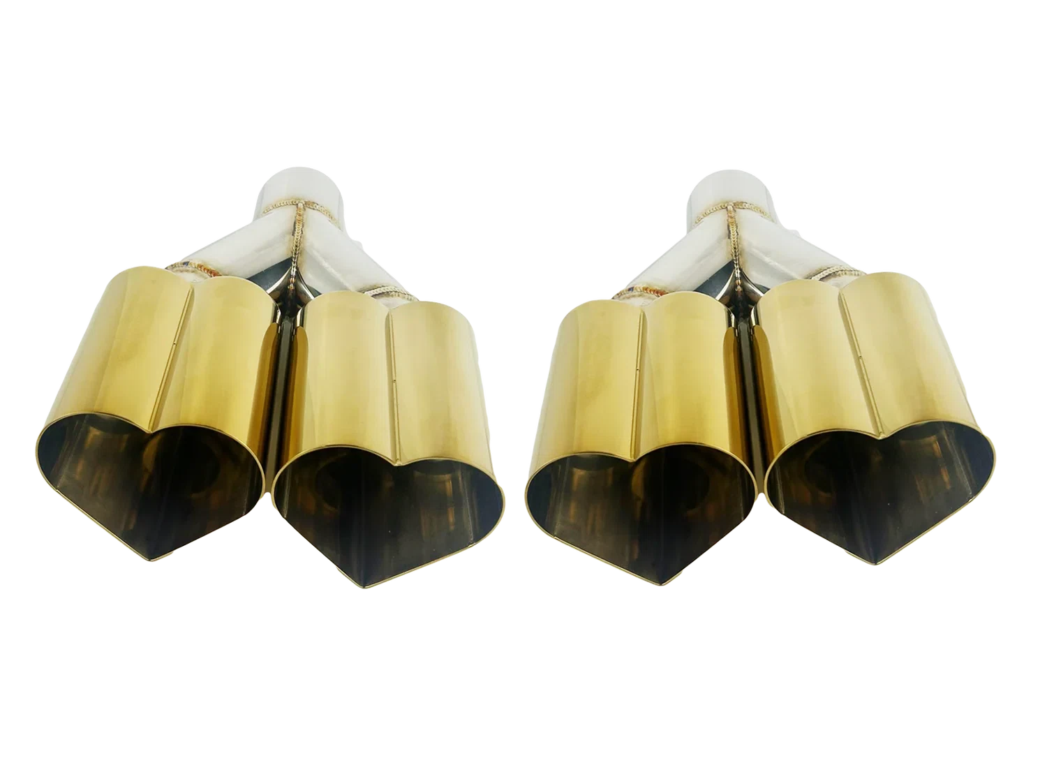 3_ ID_4_ OUT_10_ Dual Heart Shape Exhaust Tip Gold NT-HEART-2GD